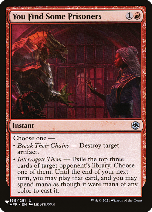 You Find Some Prisoners (LIST-AFR-169) - uncommon