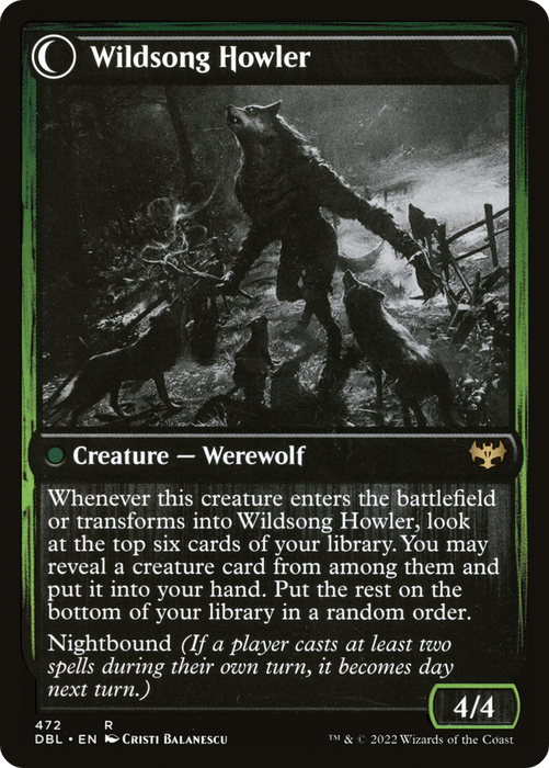 Howlpack Piper // Wildsong Howler (DBL-472) - rare: (Double Faced Transform) - Foil