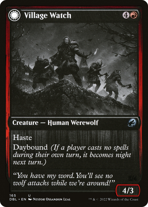 Village Watch // Village Reavers (DBL-165) - uncommon: (Double Faced Transform) - Foil