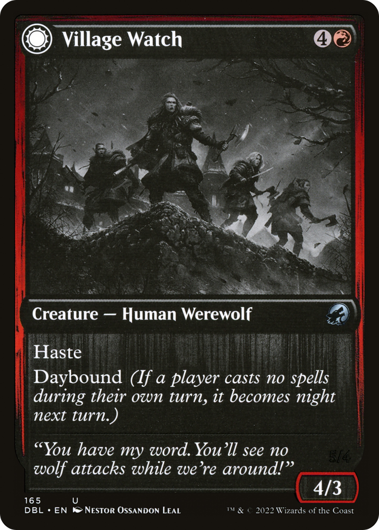 Village Watch // Village Reavers (DBL-165) - uncommon: (Double Faced Transform) - Foil