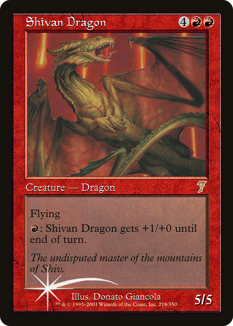 Shivan Dragon (7ED-218★) - rare - Foil