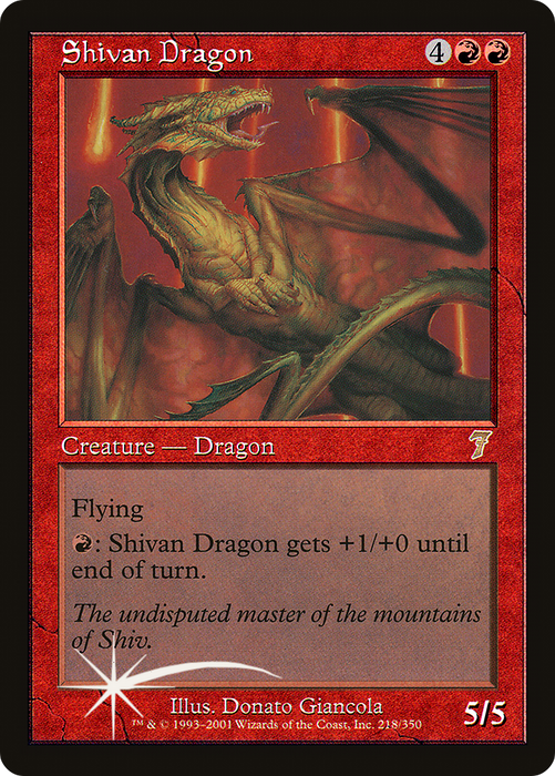 Shivan Dragon (7ED-218★) - rare - Foil