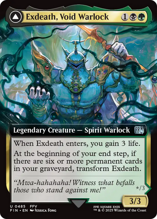 Exdeath, Void Warlock // Neo Exdeath, Dimension's End (FIN-485) - uncommon: (Extended Art) - Foil
