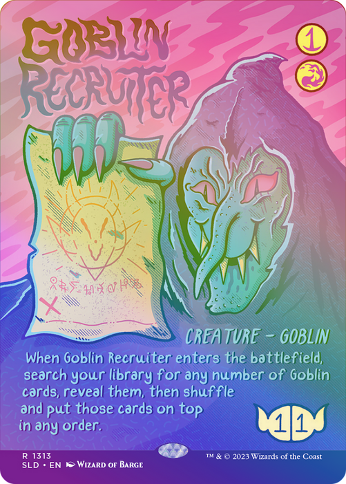 Goblin Recruiter (SLD-1313★) - rare (Borderless) - Foil