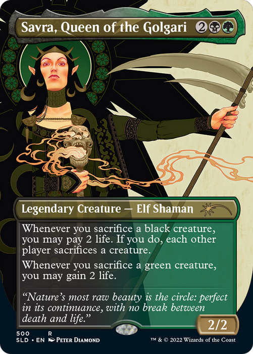 Savra, Queen of the Golgari (SLD-500) - rare (Borderless) - Foil