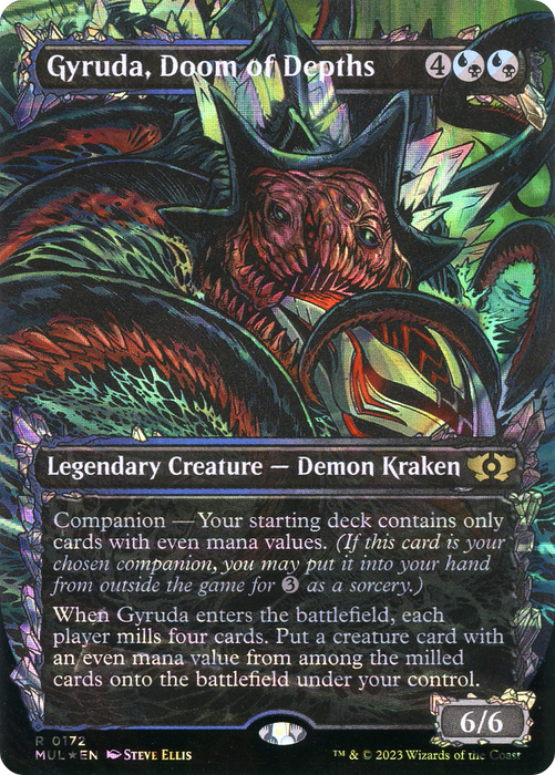 Gyruda, Doom of Depths (MUL-172) - rare: (Showcase) (Borderless) - Foil