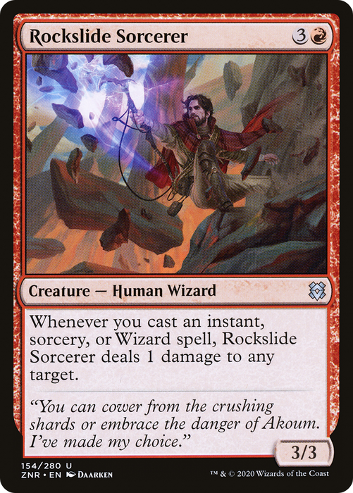Rockslide Sorcerer (ZNR-154) - uncommon - Foil