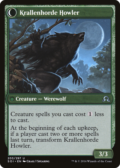 Duskwatch Recruiter // Krallenhorde Howler (SOI-203) - uncommon: (Double Faced Transform)