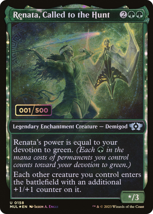 Renata, Called to the Hunt (MUL-158Z) - uncommon: (Showcase, enchantment) - Foil