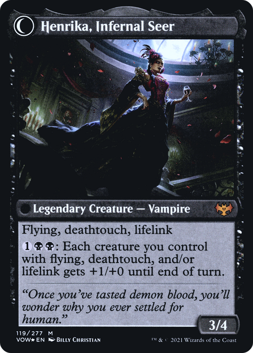 Henrika Domnathi // Henrika, Infernal Seer (PRE-119S) - mythic: (Double Faced Transform) - Foil