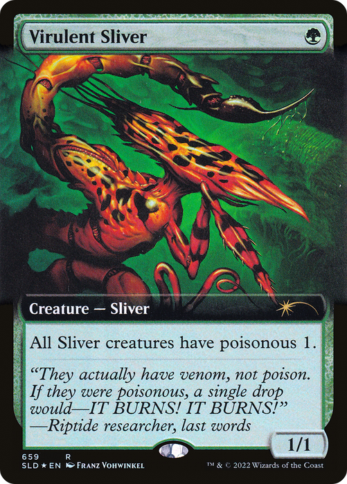 Virulent Sliver (SLD-659) - rare: (Extended Art) - Foil