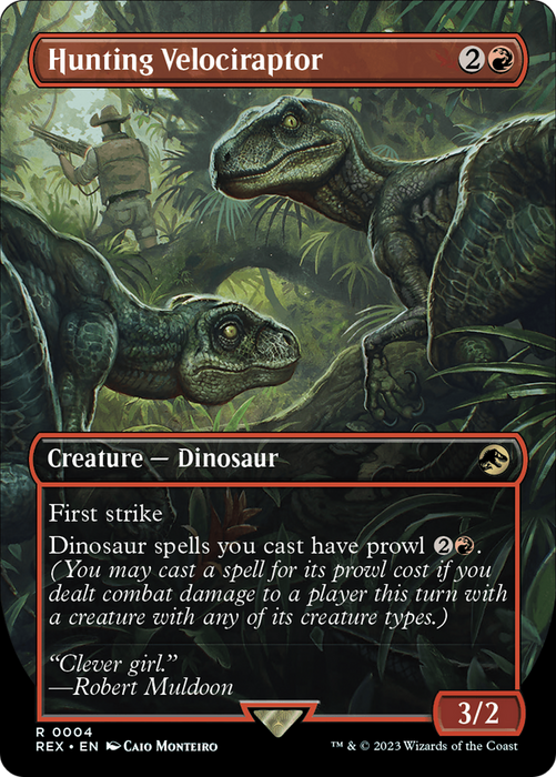 Hunting Velociraptor (REX-004) - rare (Borderless) - Foil