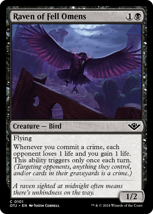 Raven of Fell Omens (OTJ-101) - common - Foil