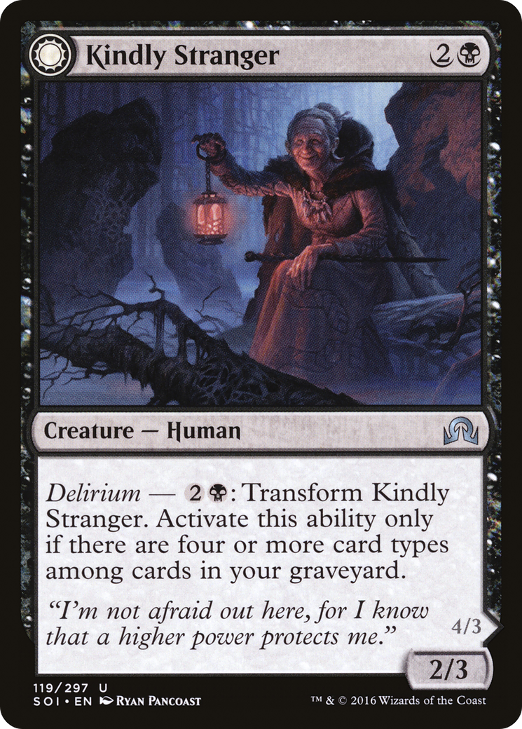 Kindly Stranger // Demon-Possessed Witch (SOI-119) - uncommon: (Double Faced Transform) - Foil