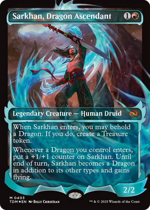 Sarkhan, Dragon Ascendant (TDM-403) - mythic: (Showcase) (Borderless) - Foil