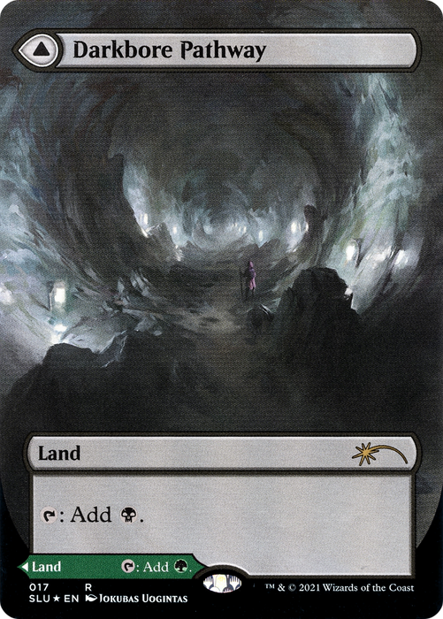 Darkbore Pathway // Slitherbore Pathway (SLU-017) - rare: (Showcase) (Borderless) - Foil