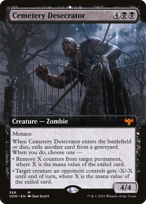 Cemetery Desecrator (VOW-366) - mythic: (Extended Art) - Foil