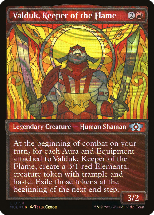 Valduk, Keeper of the Flame (MUL-154) - uncommon: (Showcase) - Foil