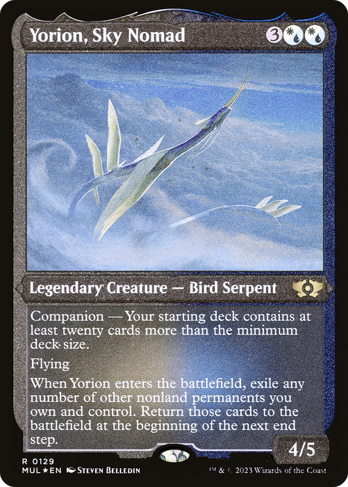 Yorion, Sky Nomad (MUL-129) - rare: (companion) - Etched Foil