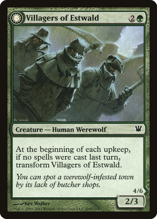 Villagers of Estwald // Howlpack of Estwald (ISD-209) - common: (Double Faced Transform) - Foil