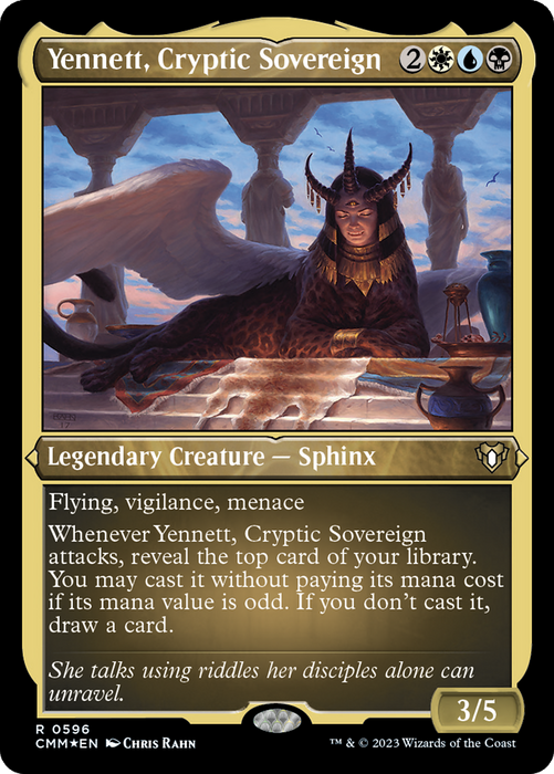 Yennett, Cryptic Sovereign (CMM-596) - rare - Etched Foil