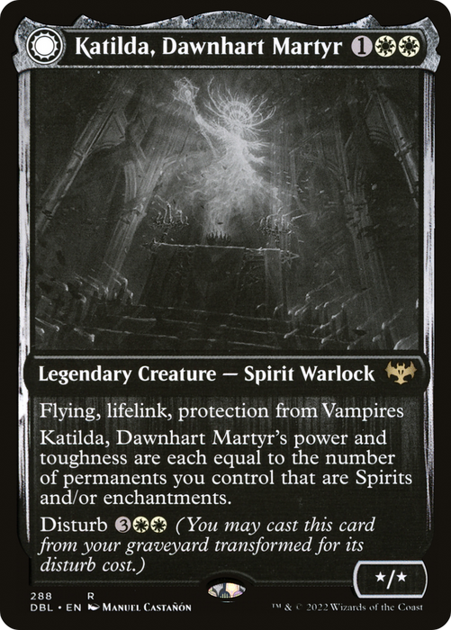 Katilda, Dawnhart Martyr // Katilda's Rising Dawn (DBL-288) - rare: (Double Faced Transform) - Foil