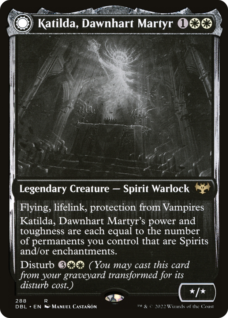 Katilda, Dawnhart Martyr // Katilda's Rising Dawn (DBL-288) - rare: (Double Faced Transform) - Foil