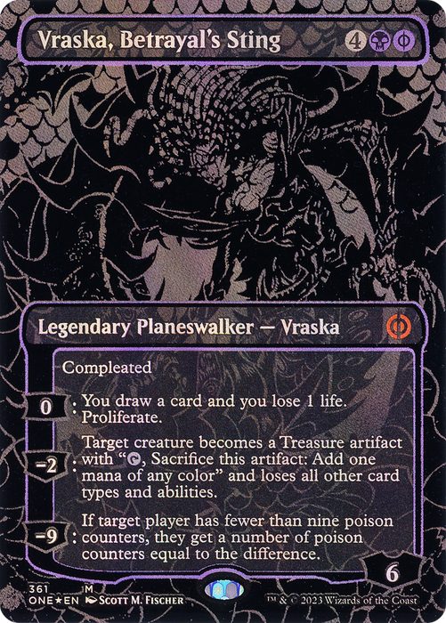 Vraska, Betrayal's Sting (ONE-361) - mythic (Borderless) - Foil