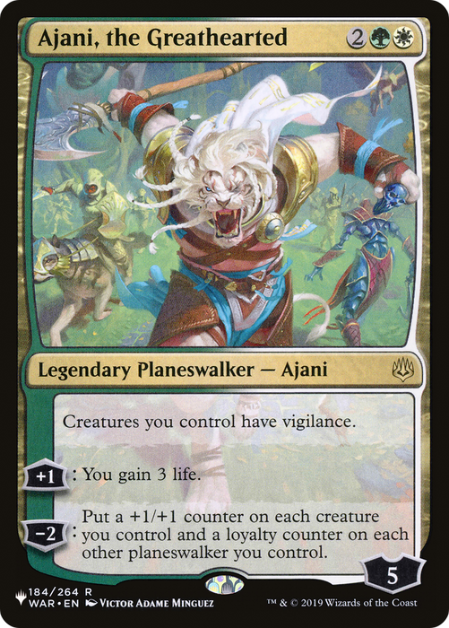 Ajani, the Greathearted (LIST-WAR-184) - rare
