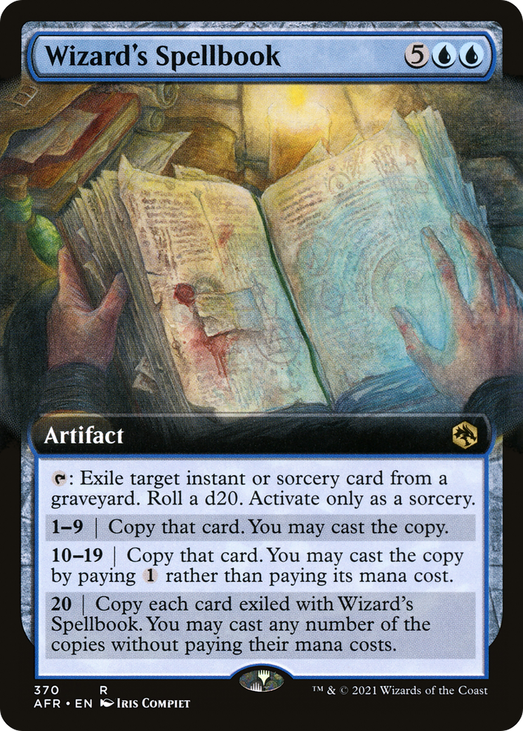 Wizard's Spellbook (AFR-370) - rare: (Extended Art) - Foil