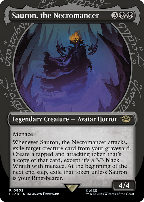Sauron, the Necromancer (LTR-802) - rare: (Showcase) (Borderless) - Foil