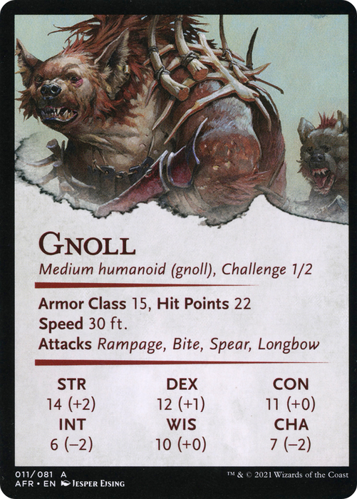 Gnoll Hunter // Gnoll Hunter (AAFR-011) - common (Borderless) - Foil