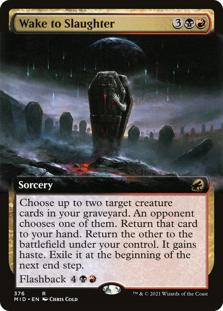 Wake to Slaughter (MID-376) - rare: (Extended Art) - Foil
