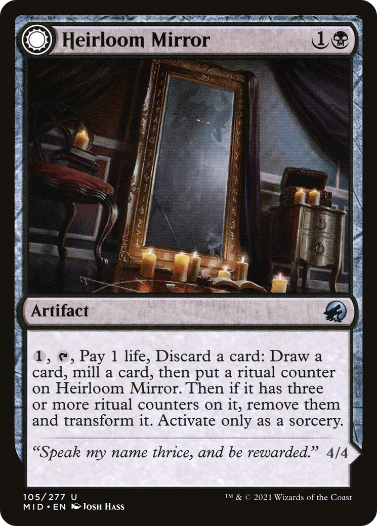 Heirloom Mirror // Inherited Fiend (MID-105) - uncommon: (Double Faced Transform)
