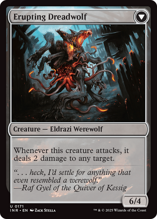 Smoldering Werewolf // Erupting Dreadwolf (INR-171) - uncommon - Foil
