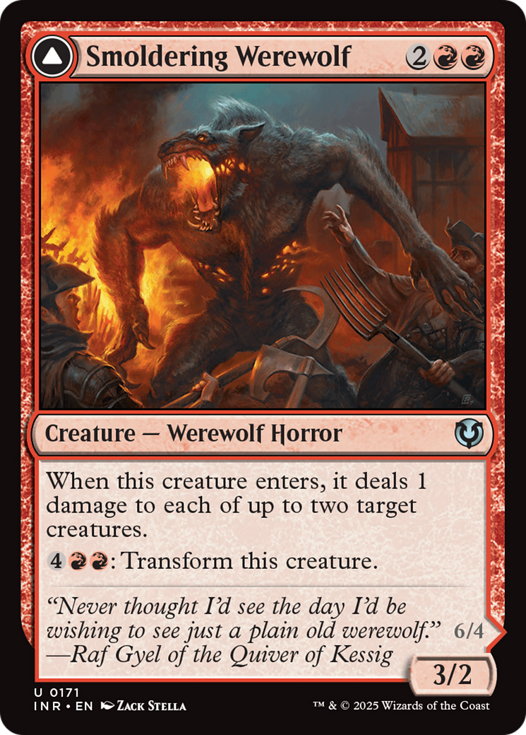 Smoldering Werewolf // Erupting Dreadwolf (INR-171) - uncommon - Foil