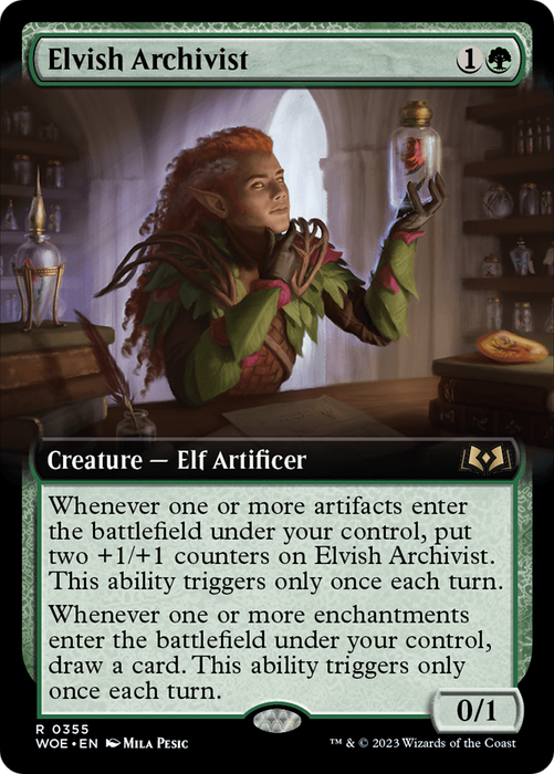Elvish Archivist (WOE-355) - rare: (Extended Art) - Foil