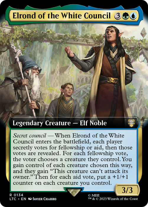 Elrond of the White Council (LTC-134) - rare: (Extended Art)