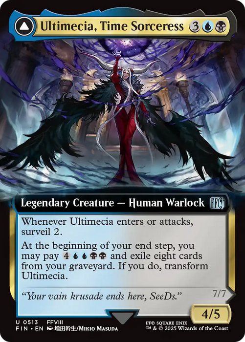 Ultimecia, Time Sorceress // Ultimecia, Omnipotent (FIN-513) - uncommon: (Extended Art) - Foil