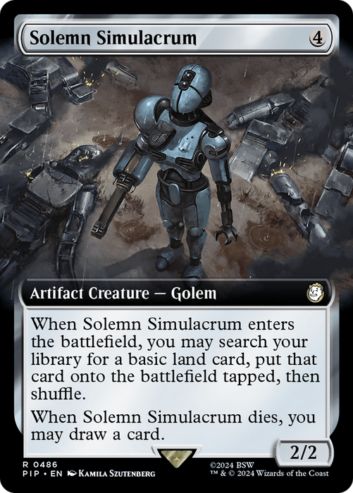 Solemn Simulacrum (PIP-486) - rare: (Extended Art) - Foil