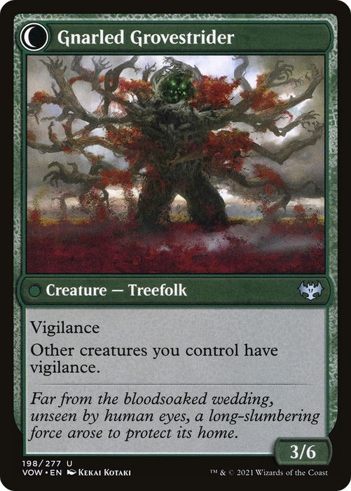Dormant Grove // Gnarled Grovestrider (VOW-198) - uncommon: (Double Faced Transform) - Foil