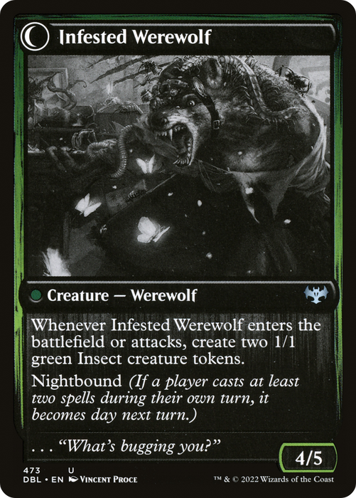 Infestation Expert // Infested Werewolf (DBL-473) - uncommon: (Double Faced Transform)