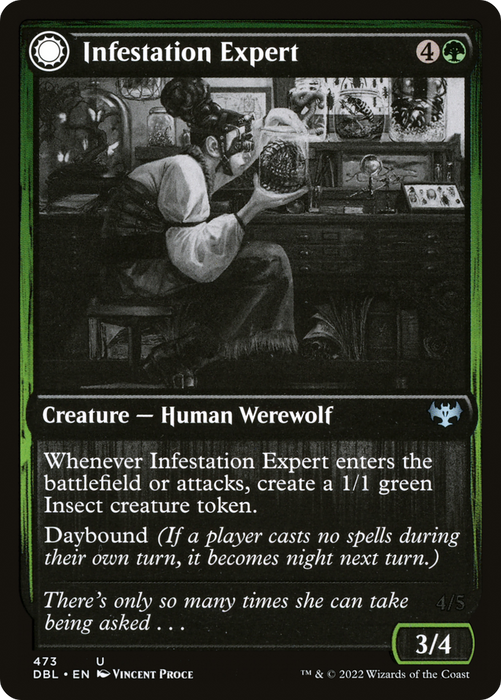 Infestation Expert // Infested Werewolf (DBL-473) - uncommon: (Double Faced Transform) - Foil