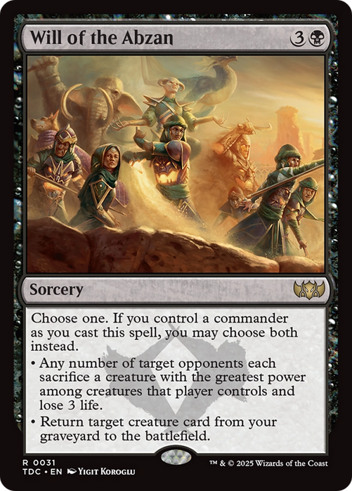 Will of the Abzan (TDC-031) - rare