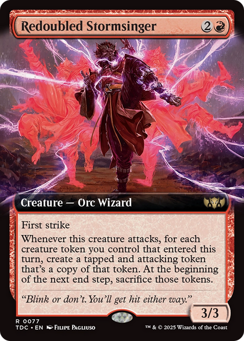 Redoubled Stormsinger (TDC-077) - rare: (Extended Art)