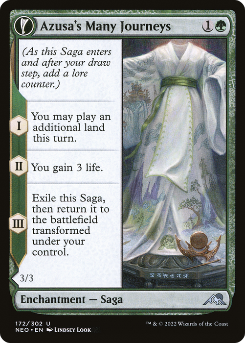 Azusa's Many Journeys // Likeness of the Seeker (NEO-172) - uncommon: (fandfc, enchantment) - Foil
