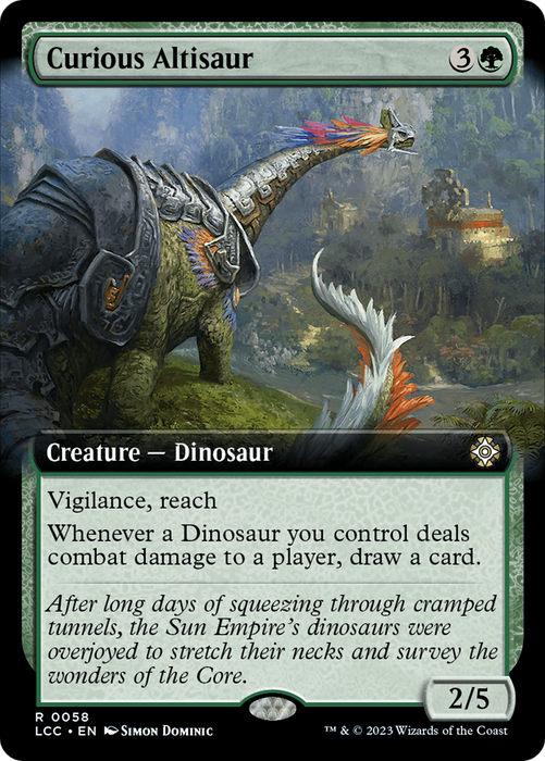 Curious Altisaur (LCC-058) - rare: (Extended Art)