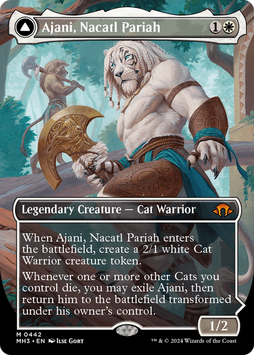 Ajani, Nacatl Pariah // Ajani, Nacatl Avenger (MH3-442) - mythic (Borderless) - Foil