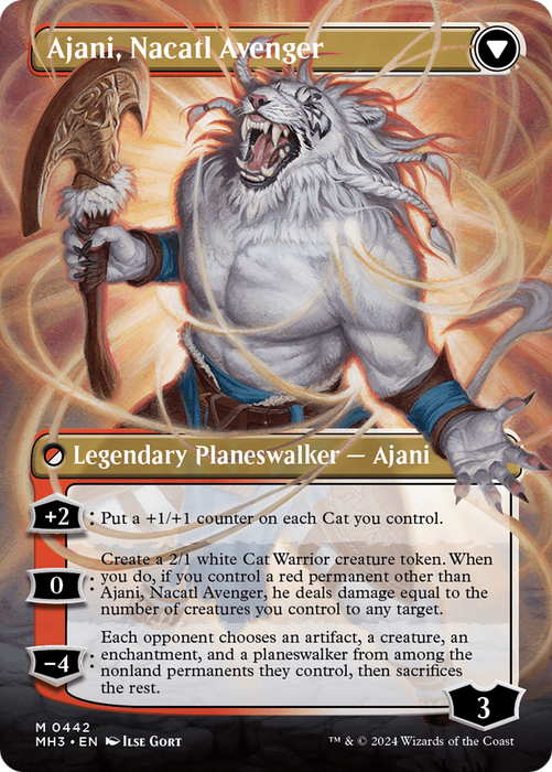 Ajani, Nacatl Pariah // Ajani, Nacatl Avenger (MH3-442) - mythic (Borderless)
