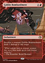 Goblin Bombardment (WOT-043) - rare: (Showcase) (Borderless) - Foil